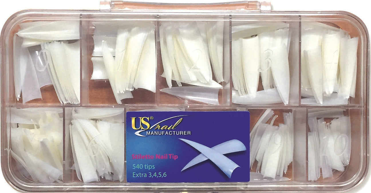 USN Natural Stiletto Tip Box/ móng nhọn thẳng. $9,5